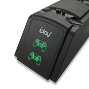 iplay Supporto per stazione dock di ricarica a doppia porta/Supporto di ricarica per controller per Sony Playstation 4 PS4 e Slim PS4 Pro con schermo indicatore display LED, HBP-119