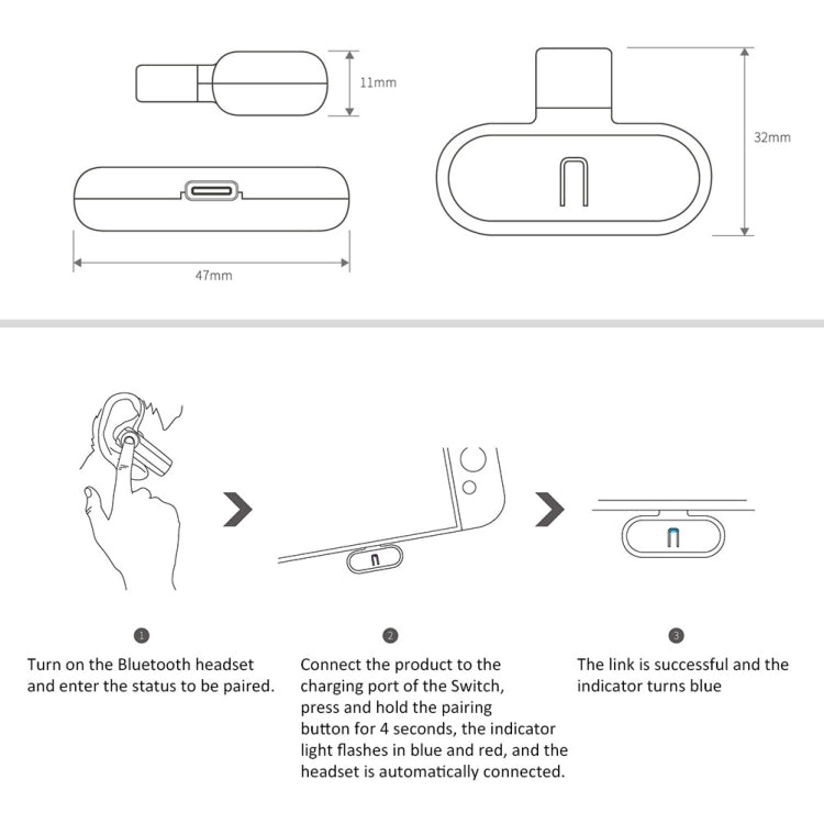 Trasmettitore audio adattatore ricevitore wireless Bluetooth GuliKit GB1 per NS Switch, Audio Transmitter