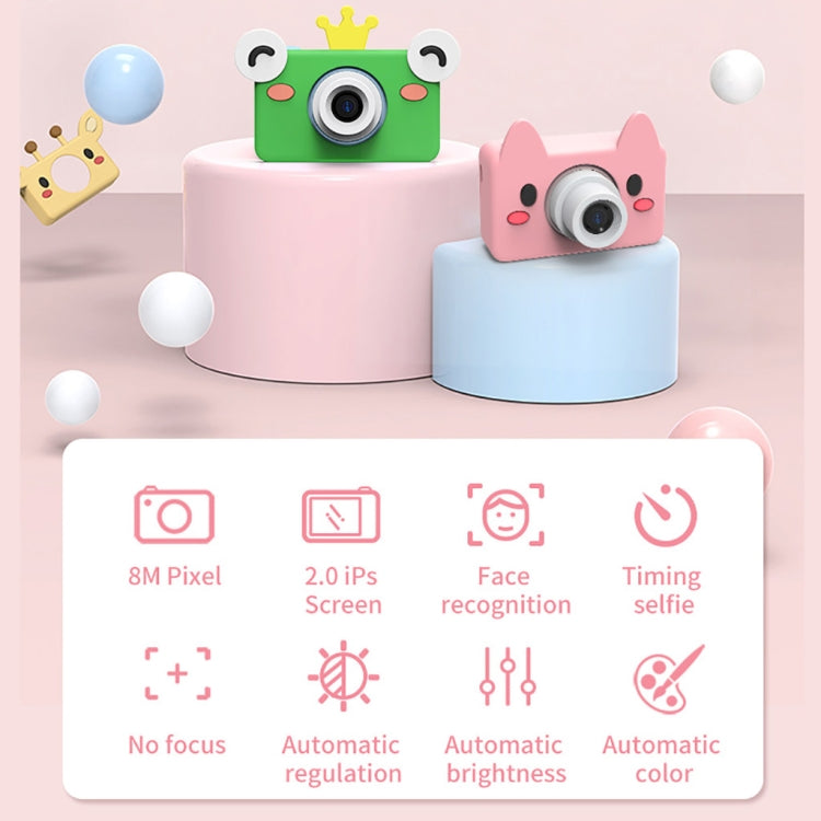 D9 8.0 Megapixel Mini Sports Digital Camera Slim Lightweight 2.0 Inch Screen Bear Protective Case 32GB Memory for Kids, Pig, Frog, Elk, Giraffe, Sheep, Rabbit, Bear