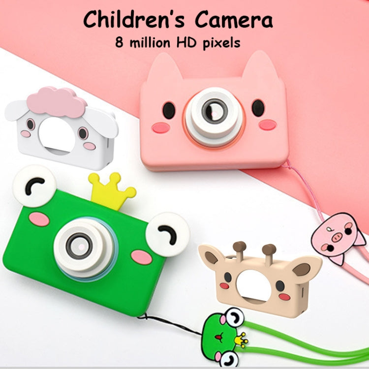 D9 8.0 Megapixel Mini Sports Digital Camera Slim Lightweight 2.0 Inch Screen Bear Protective Case 32GB Memory for Kids, Pig, Frog, Elk, Giraffe, Sheep, Rabbit, Bear