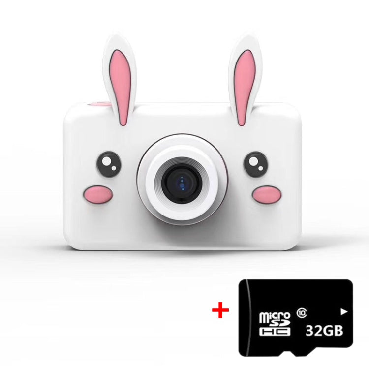 D9 8.0 Megapixel Mini Sports Digital Camera Slim Lightweight 2.0 Inch Screen Bear Protective Case 32GB Memory for Kids, Pig, Frog, Elk, Giraffe, Sheep, Rabbit, Bear