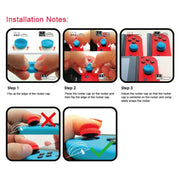 Copri pulsante con cappuccio basculante per gamepad sinistro + destro per interruttore, For Switch(Black), For Switch(Blue + Magenta), For Switch(Green+Red), For Switch(Red)