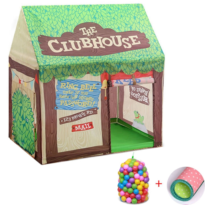 Tenda da gioco per bambini con stampa domestica Piccola casa da gioco con 50 palline oceaniche e tappetino, with 50 Ocean Balls & Mat (Green), with 50 Ocean Balls & Mat (Light Pink), with 50 Ocean Balls & Mat (Black White)