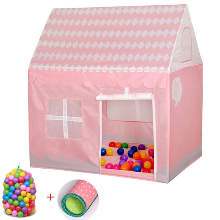 Tenda da gioco per bambini con stampa domestica Piccola casa da gioco con 50 palline oceaniche e tappetino, with 50 Ocean Balls & Mat (Green), with 50 Ocean Balls & Mat (Light Pink), with 50 Ocean Balls & Mat (Black White)