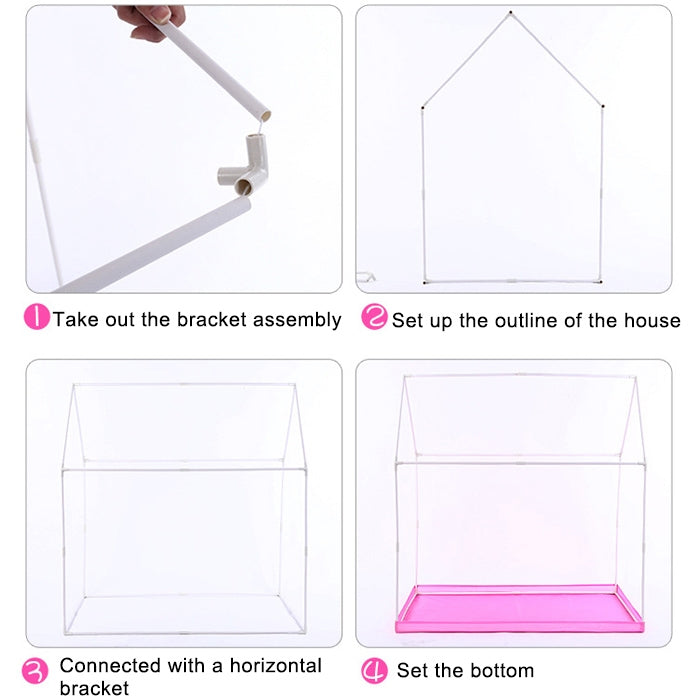 Tenda da gioco per la stampa dei bambini domestici Piccola casa da gioco con passaggio, with Passageway (Pink), with Passageway (Green)