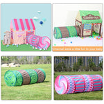 Tenda da gioco per la stampa dei bambini domestici Piccola casa da gioco con passaggio, with Passageway (Pink), with Passageway (Green)