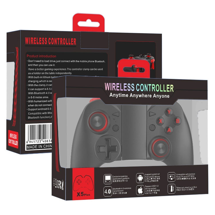 MB-838(X5Plus) Gamepad wireless dual-mode Bluetooth 4.0 + 2.4G con staffa retrattile, supporto connessione diretta Android/IOS e riproduzione diretta