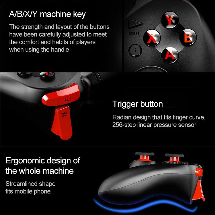 MB-838(X5Plus) Gamepad wireless dual-mode Bluetooth 4.0 + 2.4G con staffa retrattile, supporto connessione diretta Android/IOS e riproduzione diretta