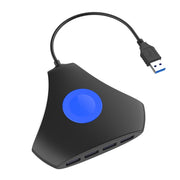 KJH P5-015 Convertitore hub 4 in 1 Splitter connettore caricabatterie splitter adattatore di espansione luce blu USB 3.0 per PS5 / Xbox Series X, KJH P5-015