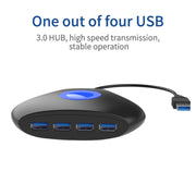 KJH P5-015 Convertitore hub 4 in 1 Splitter connettore caricabatterie splitter adattatore di espansione luce blu USB 3.0 per PS5 / Xbox Series X, KJH P5-015