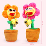 Giocattolo per adulti per bambini in peluche Bluetooth stile sax girasole, supporto per ricarica USB e batteria