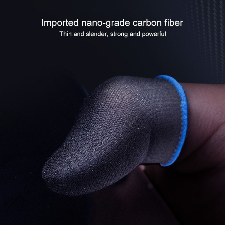 1 paio di coperture per dita touch screen per giochi per telefoni cellulari traspiranti in fibra di carbonio per pollice / indice