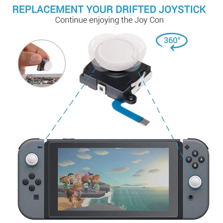 Left Right Interoperability Remote Sensing Joystick for 3D Game Console for Nintendo Switch / Switch Lite, Joystick(White)