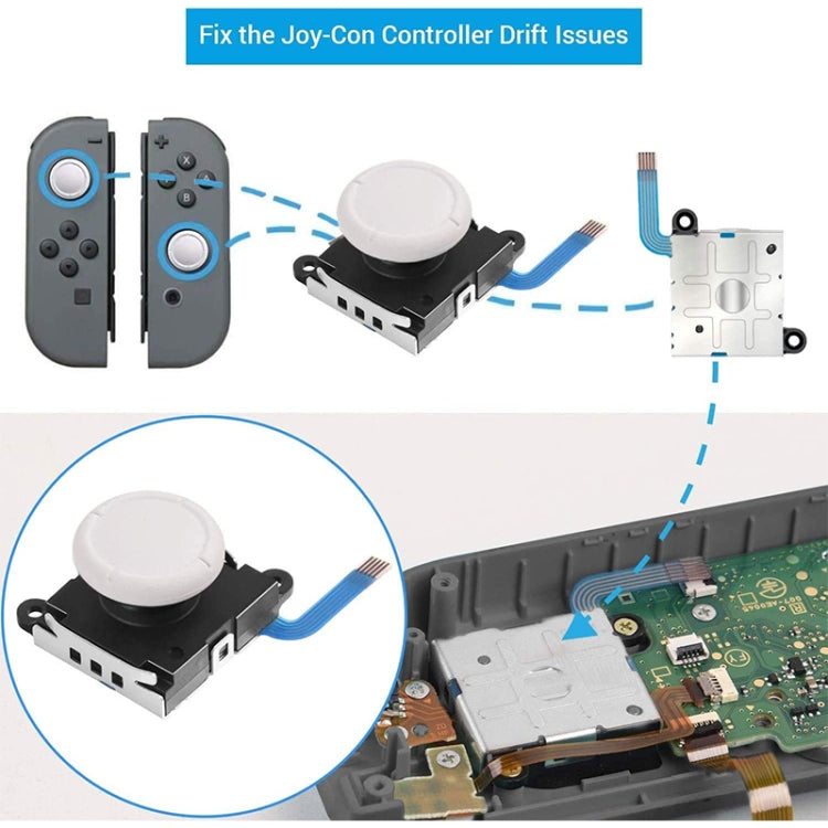 Left Right Interoperability Remote Sensing Joystick for 3D Game Console for Nintendo Switch / Switch Lite, Joystick(White)