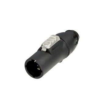 Locking male cable connector, screw terminals