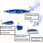 HENGJIA 7 pezzi esche in metallo esche da pesca in ferro esca, 6cm/14g, 7cm/21g, 6.8cm/30g, 8cm/40g