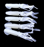 HENGJIA 5 Pezzi Calamari Esche Morbide in Plastica Esche da Pesca Artificiali Esche da Pesca Bioniche, Lunghezza: 9 cm, Luminous, Colorful Pipe