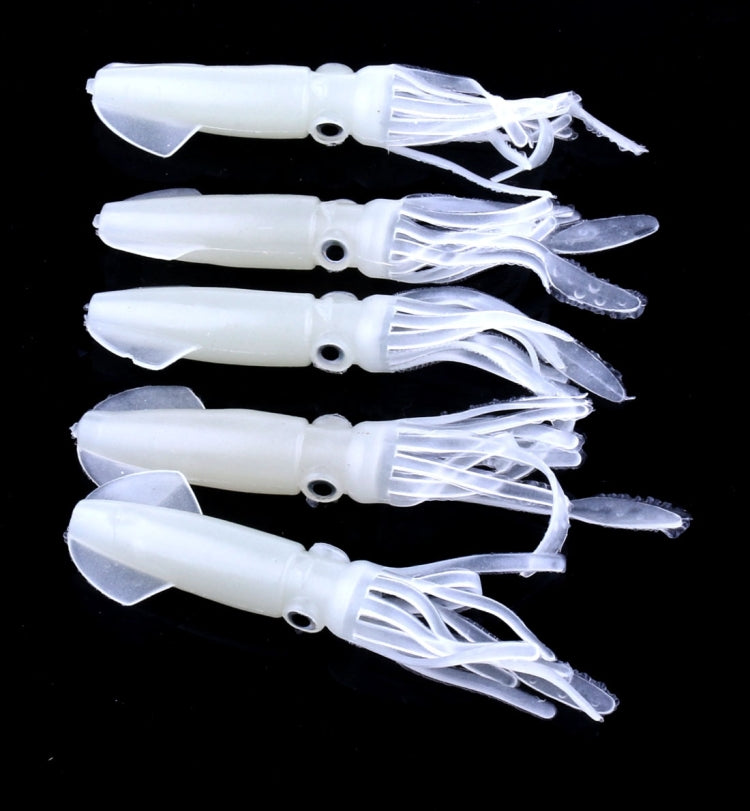 HENGJIA 5 Pezzi Calamari Esche Morbide in Plastica Esche da Pesca Artificiali Esche da Pesca Bioniche, Lunghezza: 9 cm, Luminous, Colorful Pipe