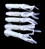 HENGJIA 5 Pezzi Calamari Esche Morbide in Plastica Esche da Pesca Artificiali Esche da Pesca Bioniche, Lunghezza: 9 cm, Luminous, Colorful Pipe