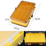 Scatola portaoggetti portatile per esche da esterno Scatola portaoggetti bifacciale in plastica trasparente, dimensioni: 18 x 10 x 5 cm