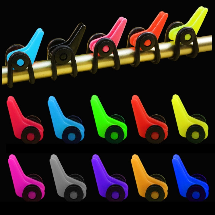 10 pezzi multi colore in plastica per canna da pesca, canna da pesca, gancio per custode, cucchiaio esca, consegna colore casuale
