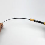 Canna da pesca portatile sul ghiaccio da 35 cm, canna da gamberetti, canna da richiamo, accessori per attrezzatura da pesca, lunghezza di estensione: 100 cm, 35cm