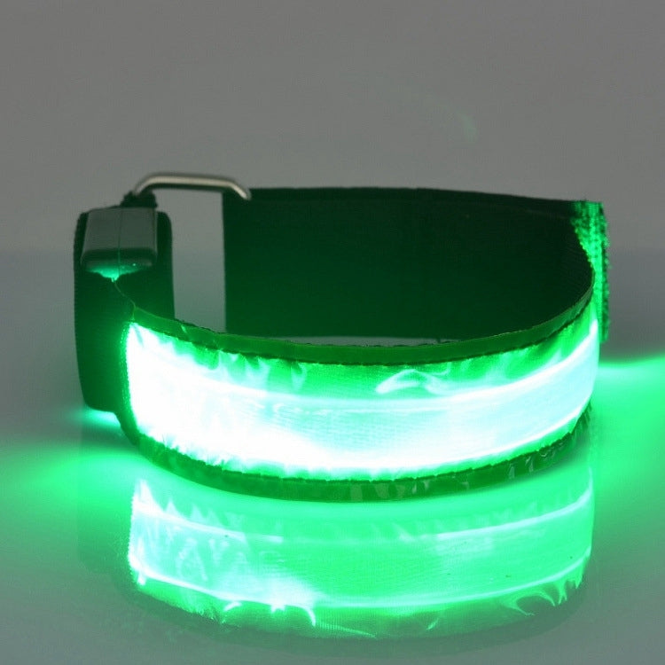 Cintura da polso sportiva con batteria leggera in nylon riflettente di sicurezza con flash LED, Battery Green, Battery Blue, Battery Red, Battery Yellow
