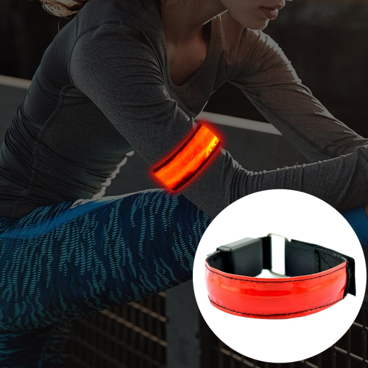 Cintura da polso sportiva con batteria leggera in nylon riflettente di sicurezza con flash LED, Battery Green, Battery Blue, Battery Red, Battery Yellow