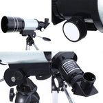 F30070M Cannocchiale telescopio astronomico portatile professionale ad alta definizione High Times Espace con treppiede (Argento), F30070M