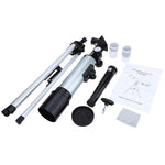 F36050 Cannocchiale telescopio astronomico portatile professionale ad alta definizione High Times Espace con treppiede in lega di alluminio (Argento), F36050