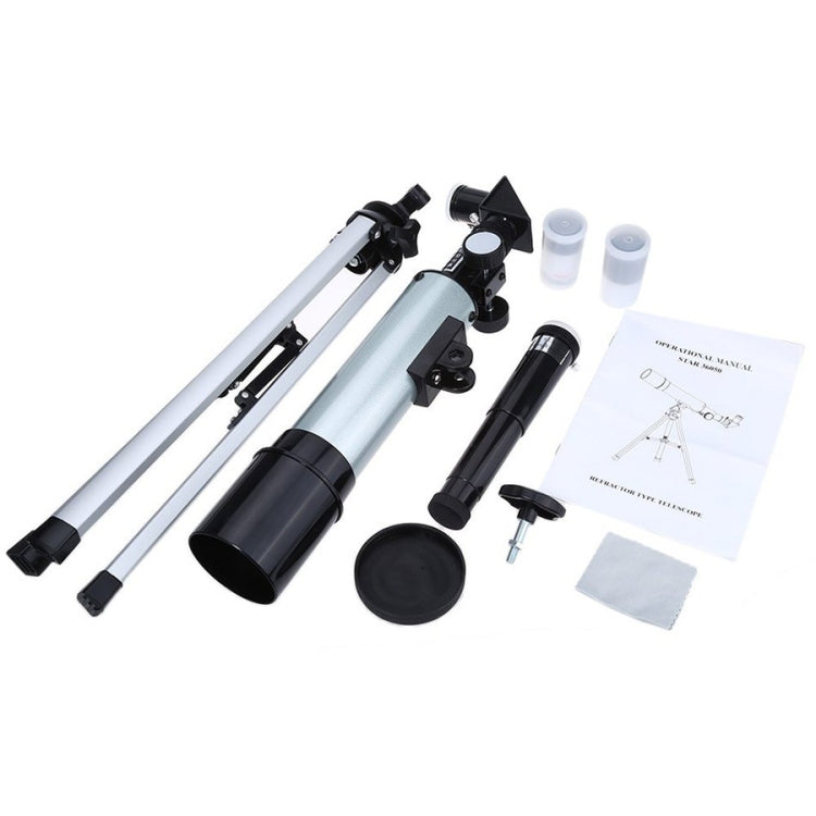 F36050 Cannocchiale telescopio astronomico portatile professionale ad alta definizione High Times Espace con treppiede in lega di alluminio (Argento), F36050