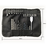 Set di punte per trapano e cacciavite 31 in1 Set di punte per trapano per legno piatto per legno industriale con borsa portatile, 31 in1 Drill