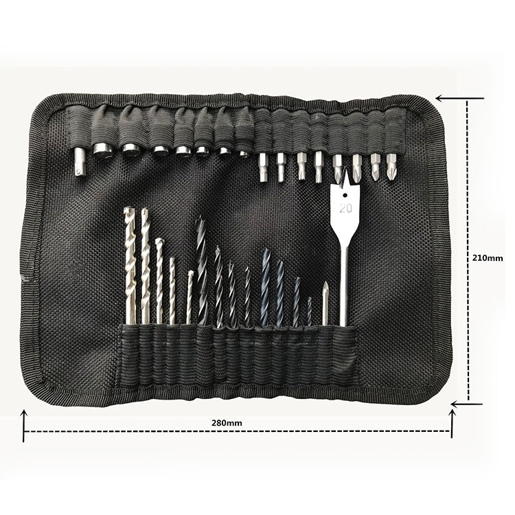 Set di punte per trapano e cacciavite 31 in1 Set di punte per trapano per legno piatto per legno industriale con borsa portatile, 31 in1 Drill