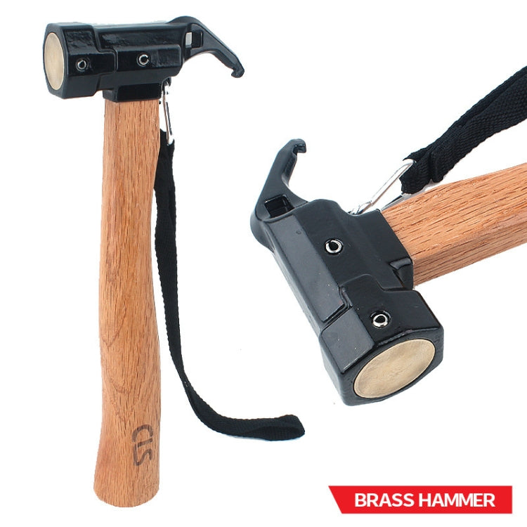 CLS-Outdoor Martello squalo estrattore per chiodi multifunzione in ottone esagonale in ottone, Shark Hammer