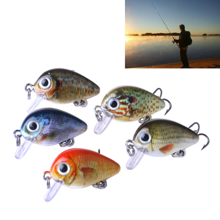 HENGJIA 5 pz 2,7 cm/1,5 g Luya Esche da pesca su roccia Kit esca bionica con scatola di plastica, Box008