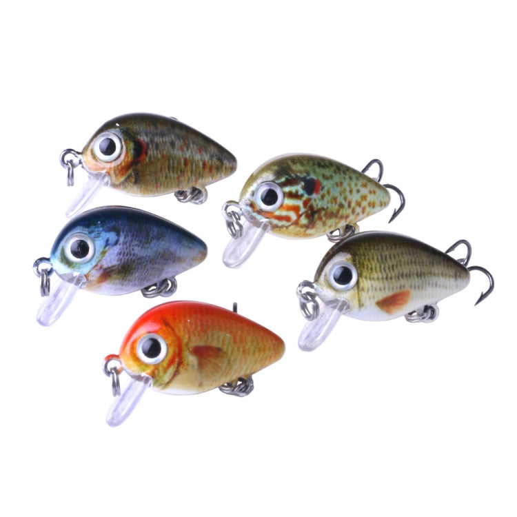 HENGJIA 5 pz 2,7 cm/1,5 g Luya Esche da pesca su roccia Kit esca bionica con scatola di plastica, Box008