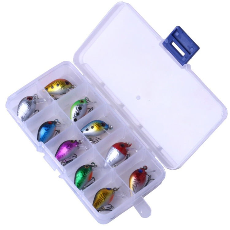 HENGJIA 10 pz 3 cm/1,5 g Luya Esche da pesca su roccia Kit esca bionica con scatola di plastica, Box014