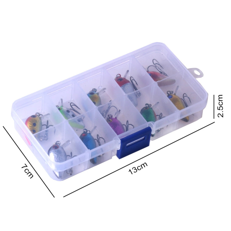 HENGJIA 10 pz 3 cm/1,5 g Luya Esche da pesca su roccia Kit esca bionica con scatola di plastica, Box014