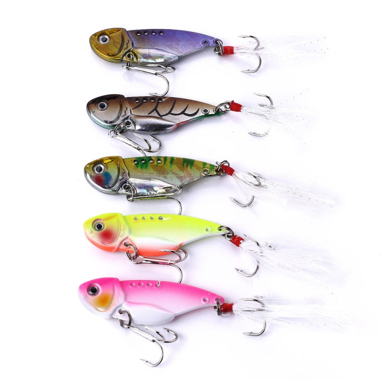 HENGJIA 5 pz 5,5 cm/11 g Luya Metal VIB esche da pesca esca bionica kit con scatola di plastica, Box018