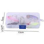 HENGJIA 5 pz 5,5 cm/11 g Luya Metal VIB esche da pesca esca bionica kit con scatola di plastica, Box018