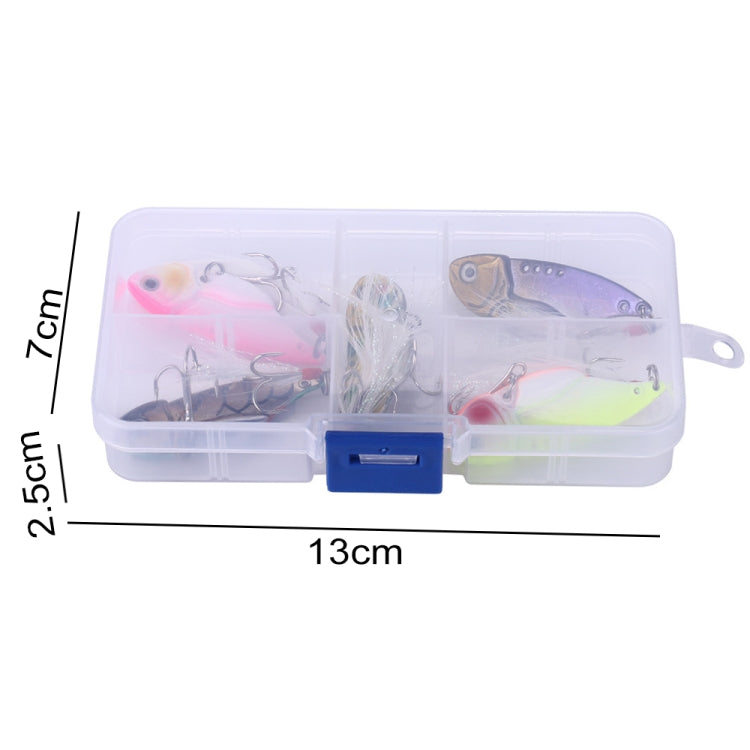 HENGJIA 5 pz 5,5 cm/11 g Luya Metal VIB esche da pesca esca bionica kit con scatola di plastica, Box018