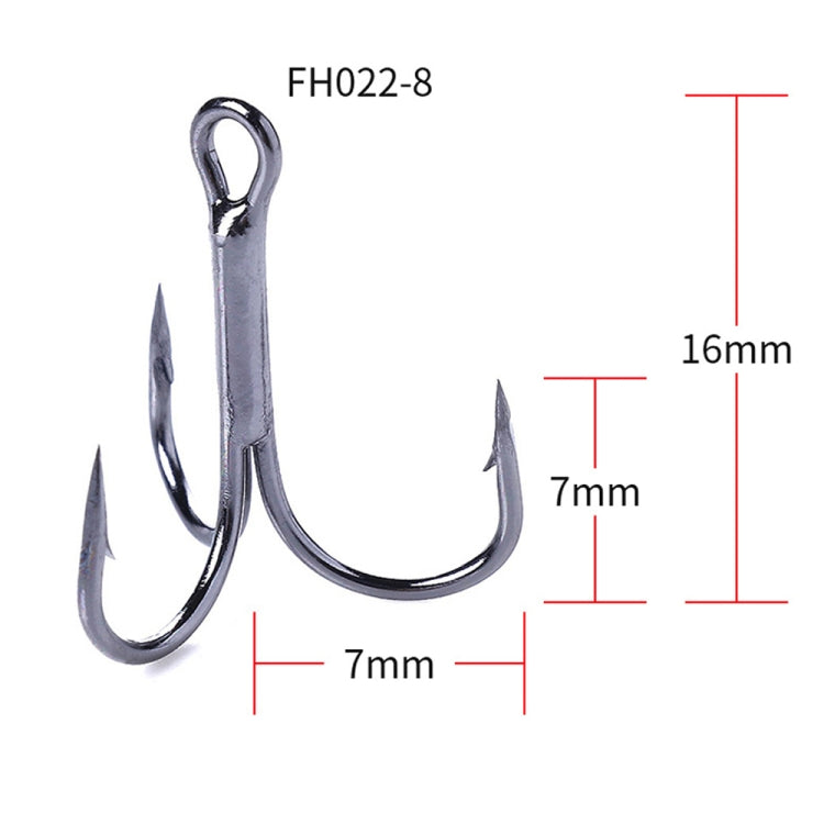 HENGJIA 20 Ami tripli da pesca a tre ganasce classici neri in acciaio ad alto tenore di carbonio, 8# FH022