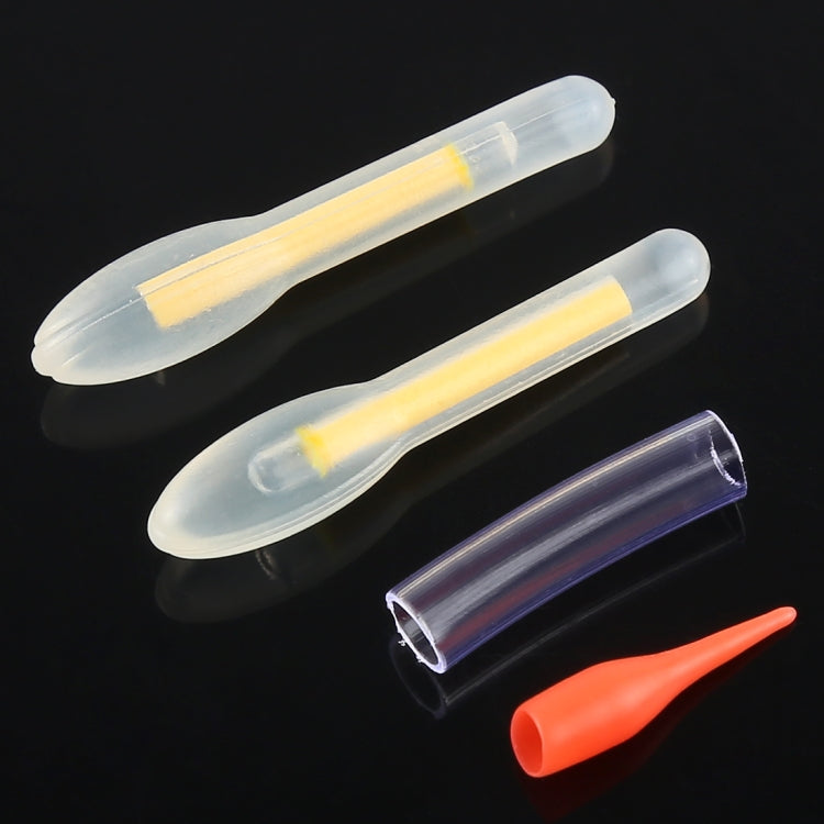 Bastone luminoso da pesca notturno galleggiante a forma di bulbo OCEAN SUN da 10 pezzi, visibilità: 50 m, dimensioni: 4,5 x 37 mm, Bulb Shape, Visibility: 50m