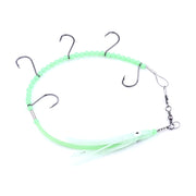 HENGJIA 32cm/7g Coltello da Pesca Filo di Pesce Luminoso Luce Notturna Polpo Calamari Gancio 5 Ganci