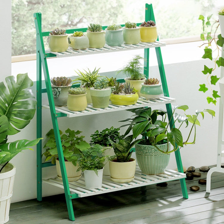 Scaffali per fioriere sospese a 3 livelli in bambù Scaffali per fioriere Scaffale per vasi da fiori Scaffale per esposizione pieghevole Scaffale per piante, Larghezza: 70 cm, 3-Tier Width: 70cm(Green), 3-Tier Width: 70cm(Blue), 3-Tier Width: 70cm(White...
