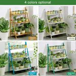 Scaffali per fioriere sospese a 3 livelli in bambù Scaffali per fioriere Scaffale per vasi da fiori Scaffale per esposizione pieghevole Scaffale per piante, Larghezza: 70 cm, 3-Tier Width: 70cm(Green), 3-Tier Width: 70cm(Blue), 3-Tier Width: 70cm(White...