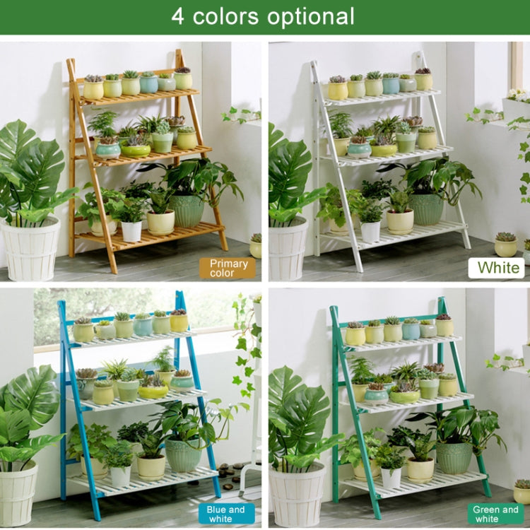 Scaffali per fioriere sospese a 3 livelli in bambù Scaffali per fioriere Scaffale per vasi da fiori Scaffale per esposizione pieghevole Scaffale per piante, Larghezza: 70 cm, 3-Tier Width: 70cm(Green), 3-Tier Width: 70cm(Blue), 3-Tier Width: 70cm(White...
