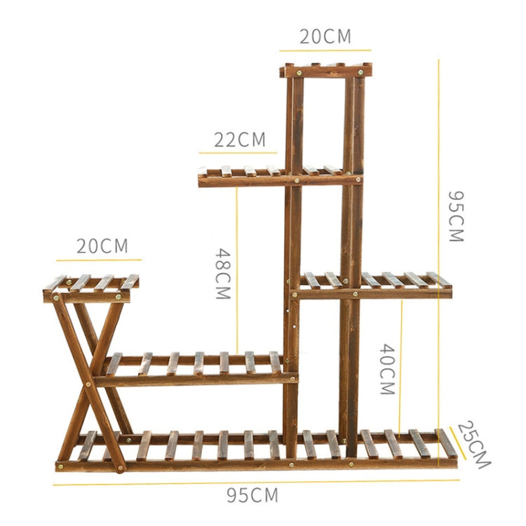 Espositore per fiori in legno per piante Scaffale per scaffali in legno, without Wheel