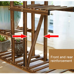 Espositore per fiori in legno per piante Scaffale per scaffali in legno, without Wheel