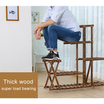 Espositore per fiori in legno per piante Scaffale per scaffali in legno, without Wheel